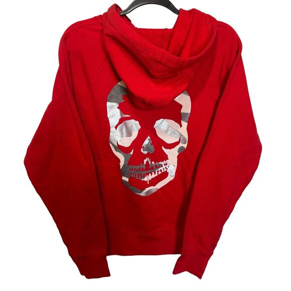 Zadig And Voltaire NWT Clipper Camo Skull Hoodie Sweatshirt Red Size Large - Picture 5 of 10